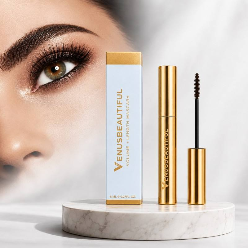 Máscara de cílios Venus beautiful com tubo, escova e caixa
